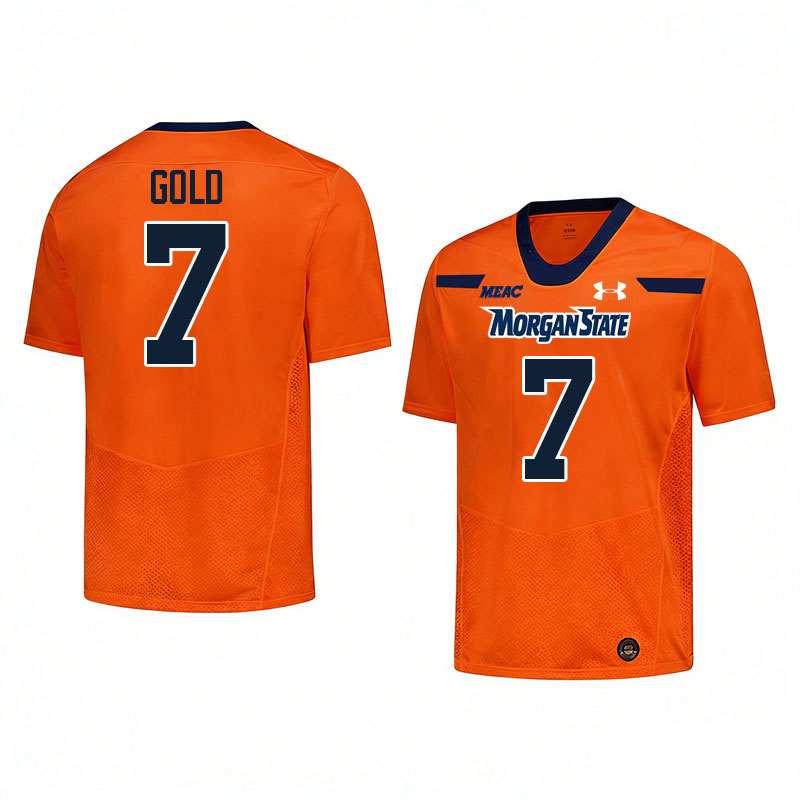 Morgan State Bears #7 Blanche Gold College Football Jerseys,Uniforms Stitched-Orange